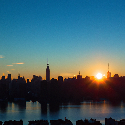 Serene sunrise over New York City, symbolizing a fresh start