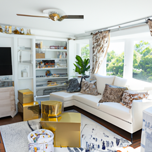 Neatly organized living room with smart storage ideas