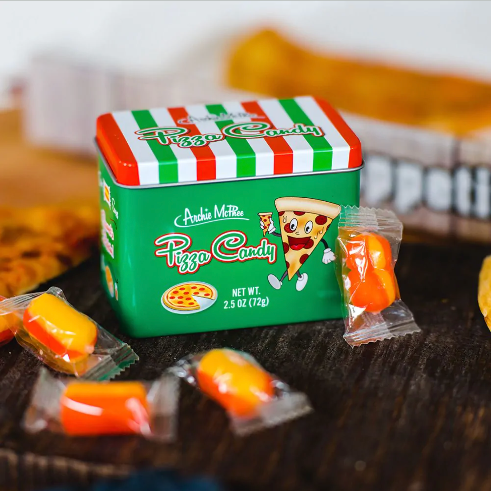 Pizza Flavoured Candy in a Tin - Loaded Magazine