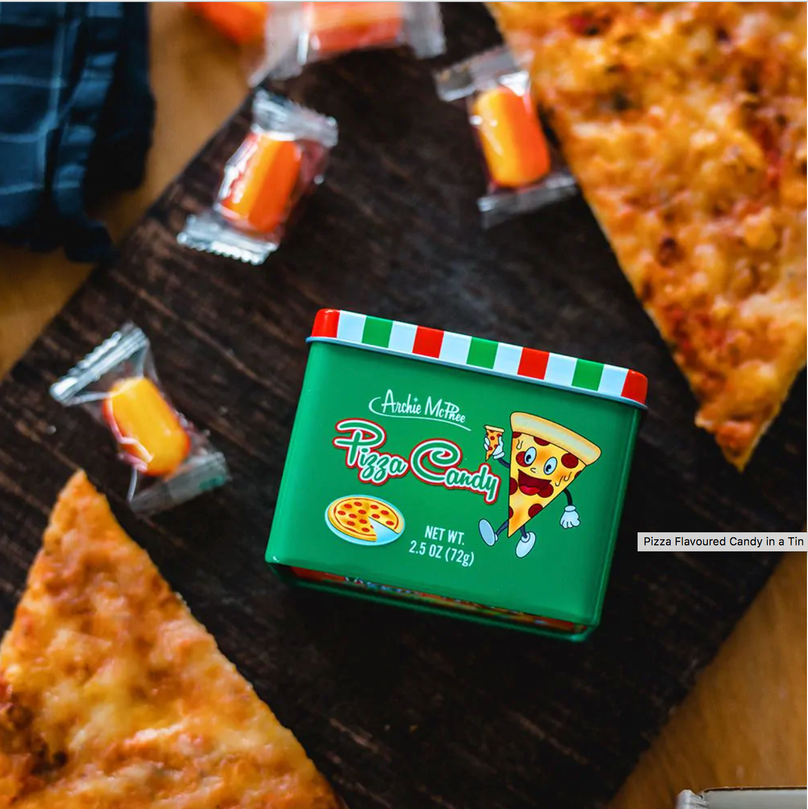 Pizza Flavoured Candy in a Tin - Loaded Magazine