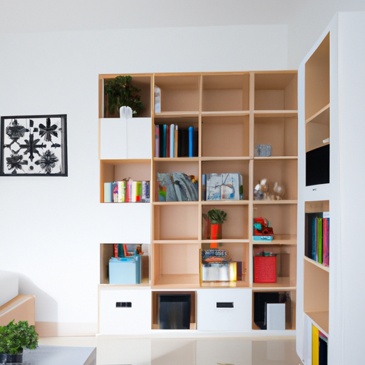 Cozy living room with smart storage solutions in a Stockholm apartment.