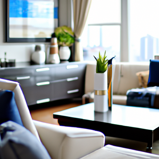 Bright, balanced living room with Feng Shui design in San Francisco.