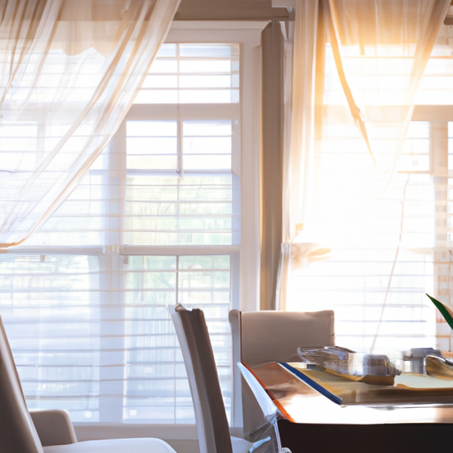 Sunlit breakfast nook with neat, modern decor